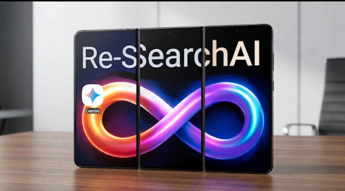 ARCHANGEL 8 opened into a three-screen tablet